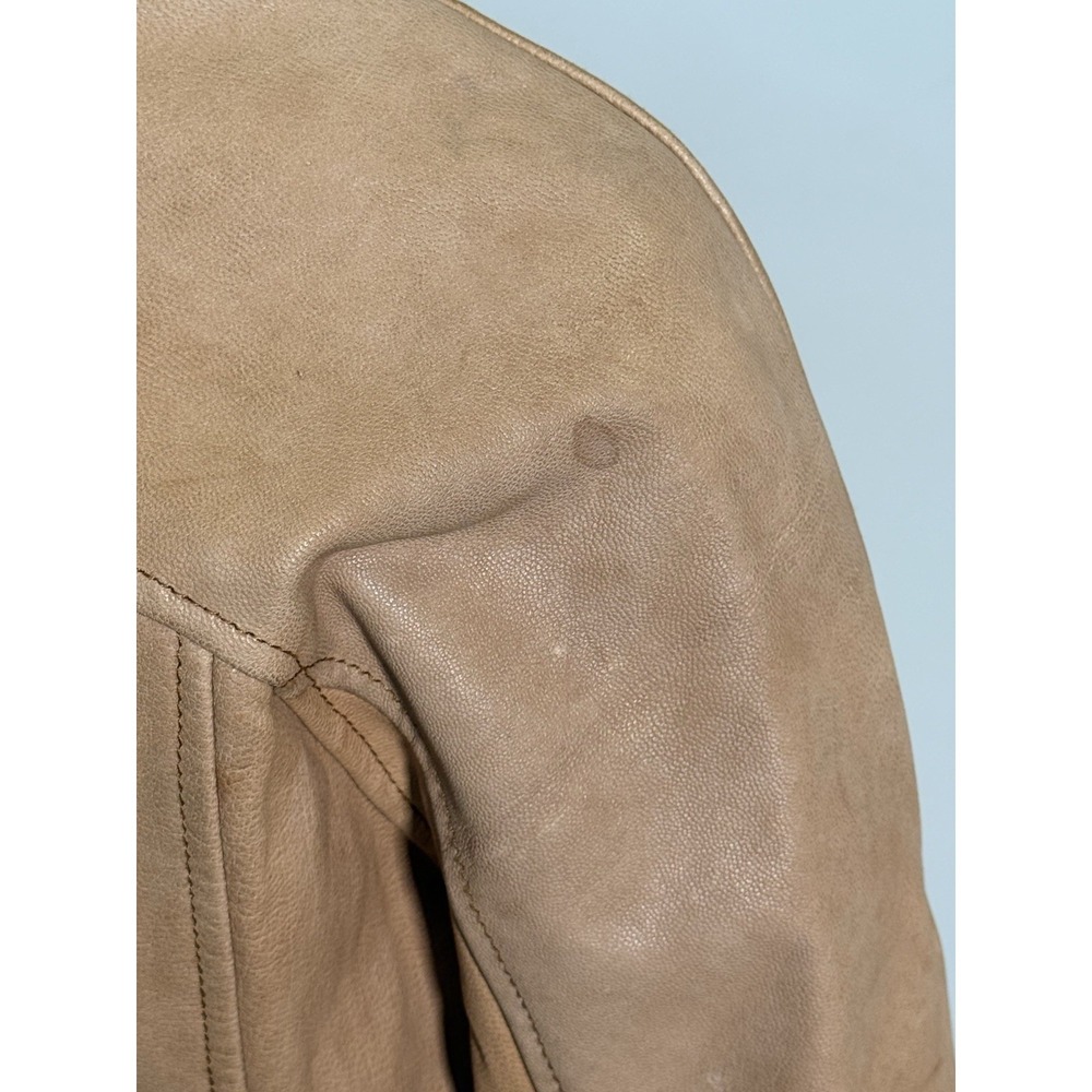 Wilsons Leather Jacket Womens Large Brown Genuine Edgy Biker Moto Zip Up - Picture 7 of 16